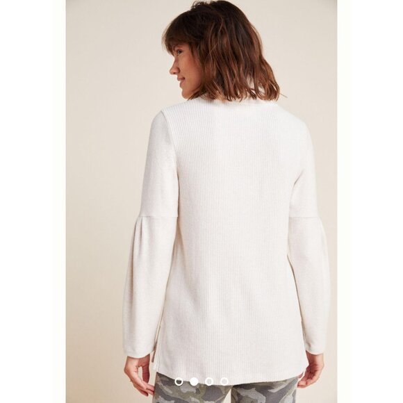 Saturday Sunday Cream women's small Racheal cowl neck pullover top anthropologie - Picture 2 of 9